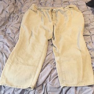 Beige plus sized denim w/ deco studs